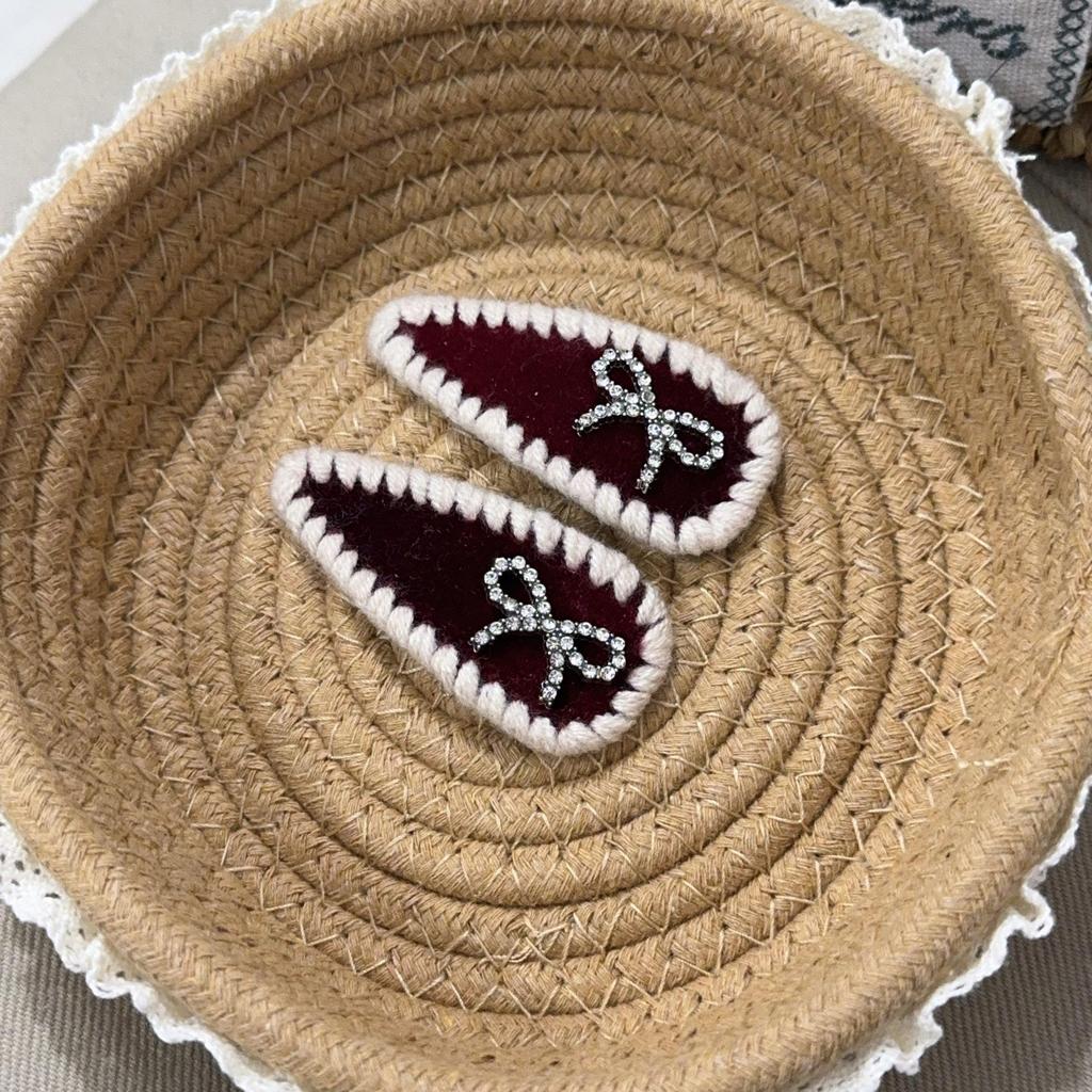 2026 Bow Water Drop Yarn Edge Hairpin for Women's Flyaway Bangs