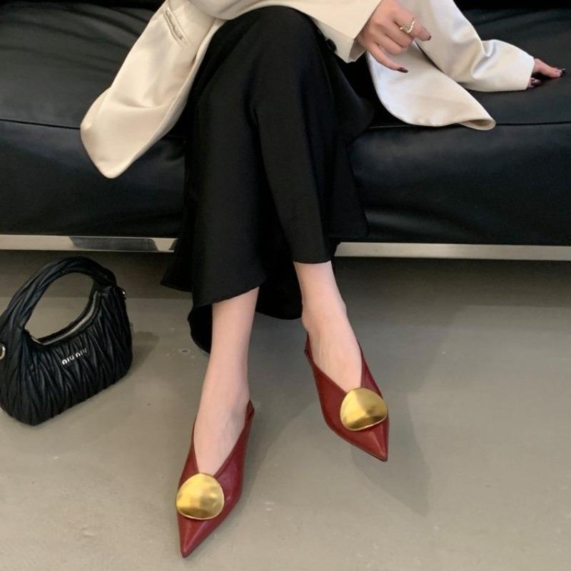 Pointed Toe Footwear Slip On Women Flats With Shoes Female Slides Fashion Shallow Ladies Flats Shoes New In 2025 Spring Summer