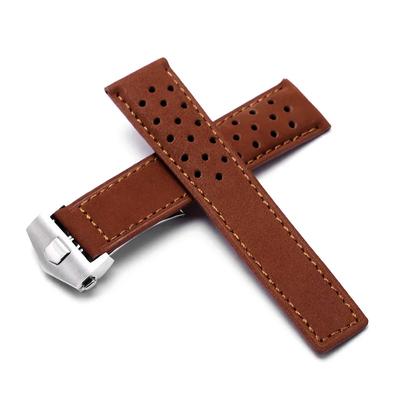 Pasek Do Zegarka TAG Heuer Męski Matowy Skórzany Z Dziurkami Składany Zapięcie, 20mm 22mm 24 Szary Czarny Brązowy Pasek Ze Skóry Naturalnej