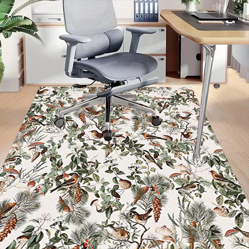 1PC Birds, Forest Non-Slip Floor Carpet Compatible for Office&Living Room&Bedroom&Dining room - Flat- Soft & Pattern, Vibrant Colors-W293