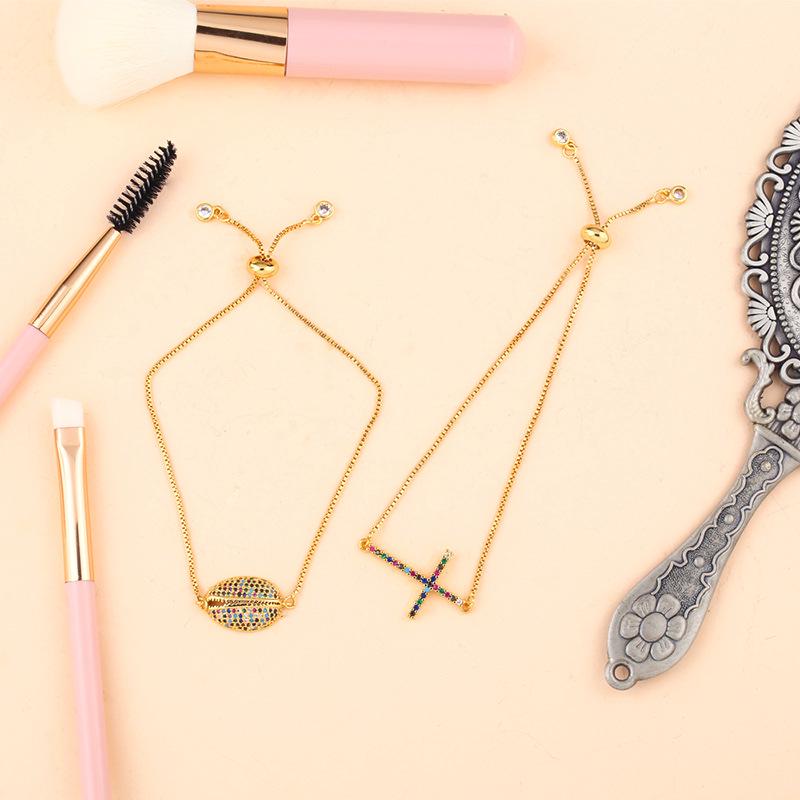 4Pcs Shell Bracelet 24K Gold Bracelet Fashion Zircon Female Bracelet