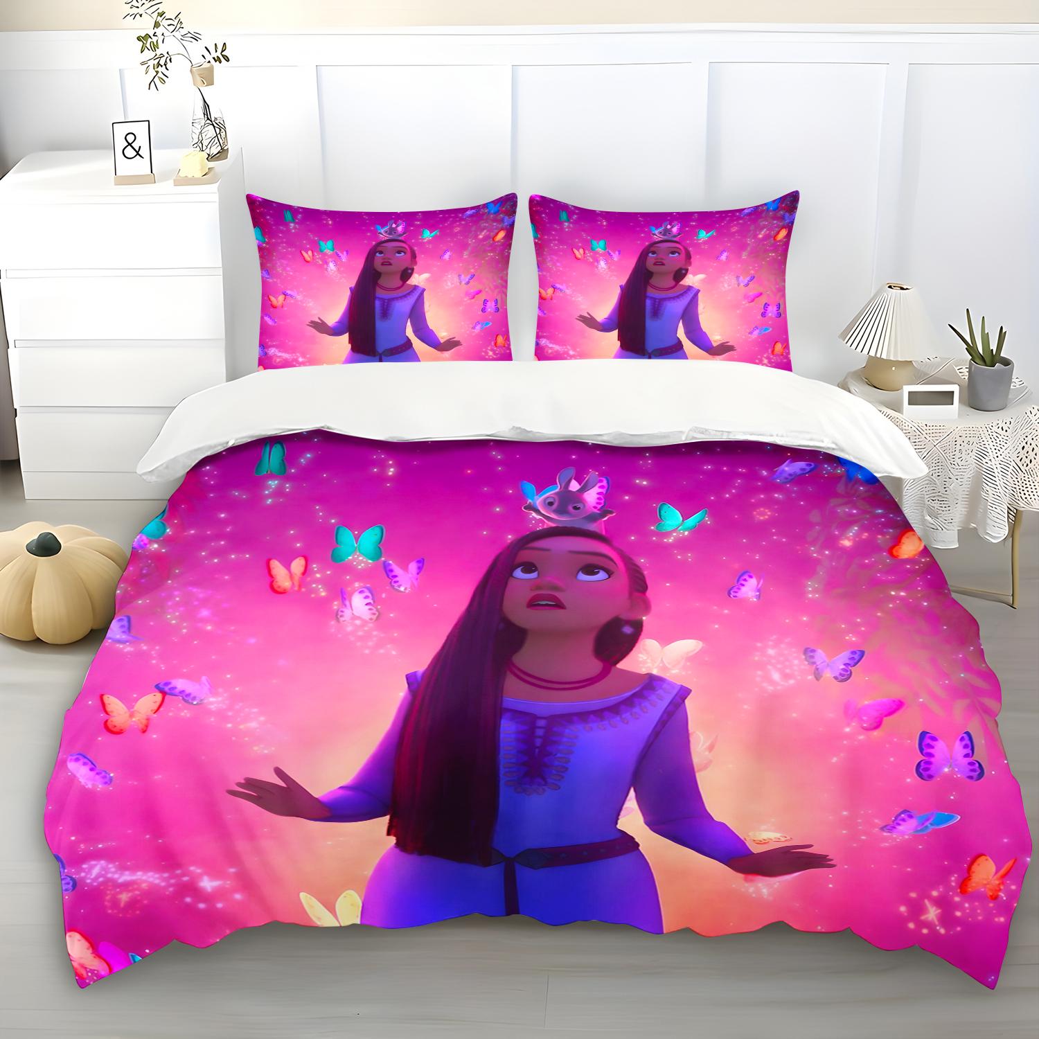

Cartoon Magical Girl Duvet Cover Set, HD Digital Print, Zipper Closure, All-Season Bedding Decor 135x200cm