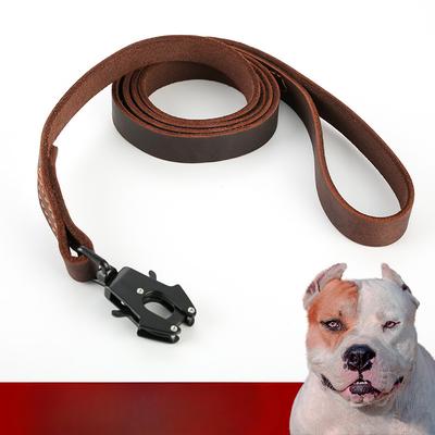 Guia para Cães de Couro de Vaca de Inserção Rápida Médio e Grande Passeio com Cães Guia para Cães Guia para Cães