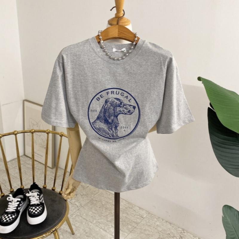 Honey J Loose FiT Color Blocking PrinTed ShorT Sleeve T shirT 3 Colors