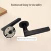 Black Iron Magnetic Silent Indoor Door Lock with Wooden Handle