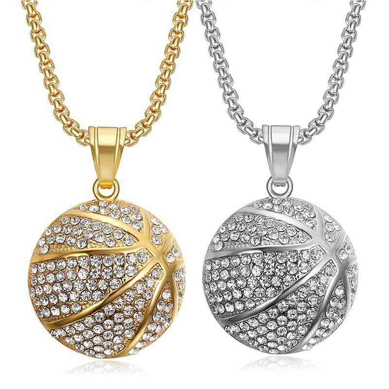 Acciaio Inossidabile Titanio Pallacanestro Sport Hip Hop Ciondolo Collane a Catena Collana per Uomini Donne Fidanzati Fan Regalo Gioielli