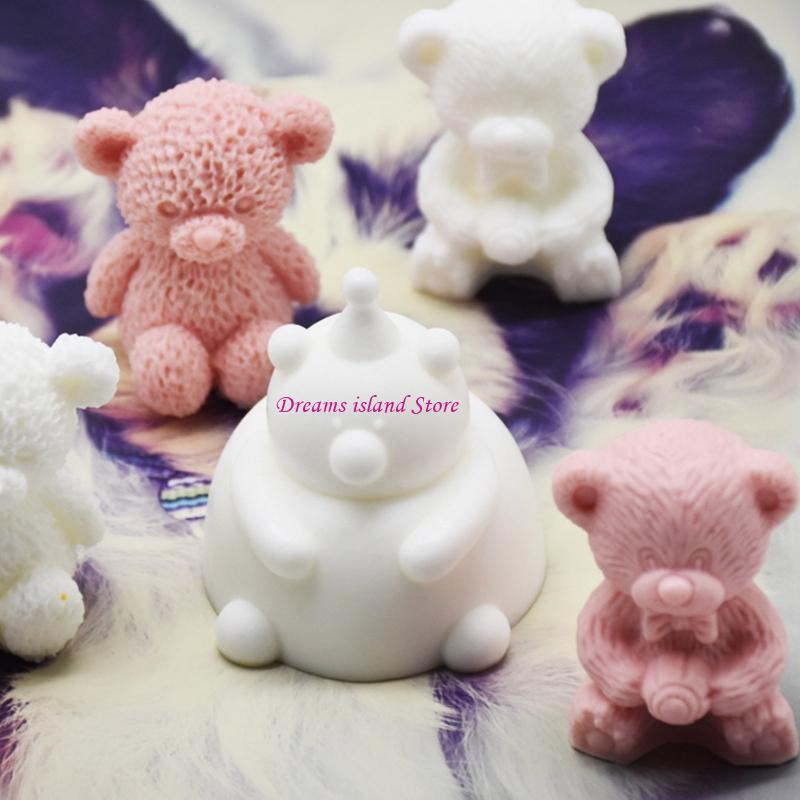 Handmade Soap Craft Kitchen Baking Fond Soap Mold Cartoon Little Bear Gift HX6C