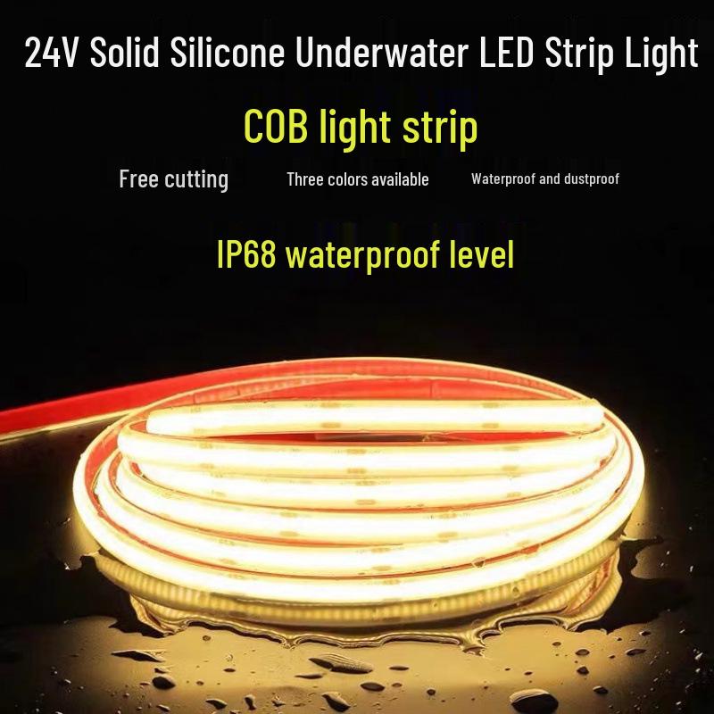 Outdoor Waterproof IP68 COB Silicone Strip Light for Pool, Landscape & Aquarium Lighting