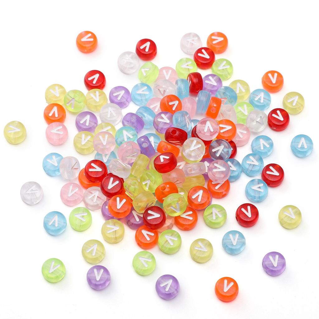 100 ks Akrylové korálky s písmeny Kulaté volné korálky pro DIY náramek Výroba módních šperků