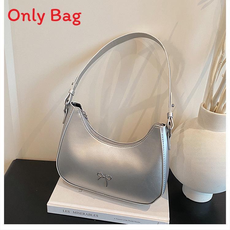 French Chic Fashion Pu Leather Crossbody Bag With Bow Decor For Daily Use