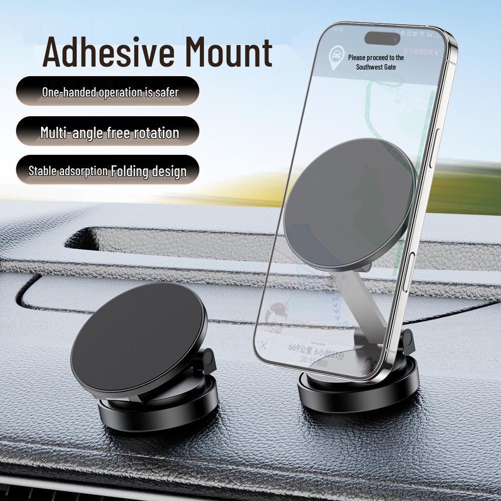 Rotatable Magnetic Car Console Phone Holder - Compact & Foldable