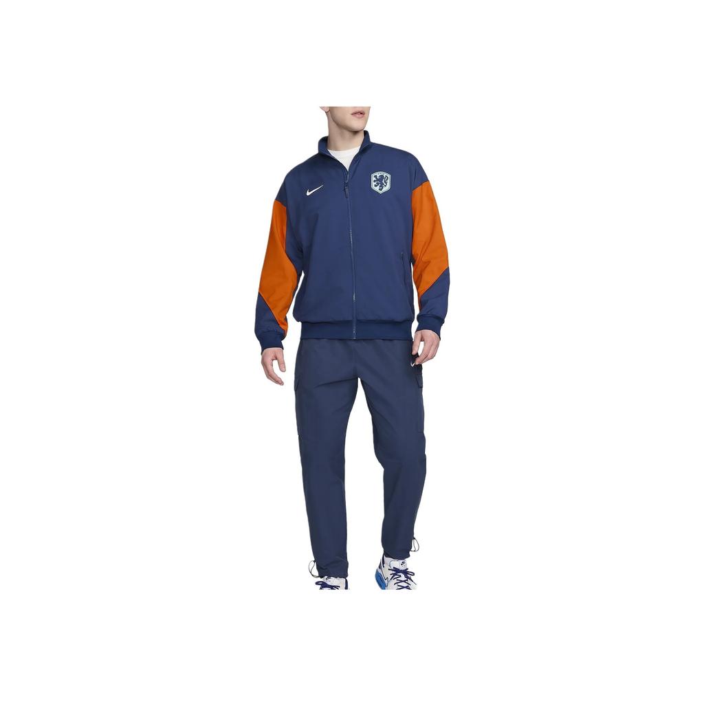 Nike Dri-FIT Sport Loose Sweat-Wicking Cool Comfortable Retro Sports Stand-Up Collar Jacket Men Jacket Void-Blue Safety-Orange White FJ2908-492