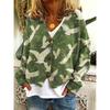 Womens Soft Knit Cardigan Sweater With 3D Print Design Loose Fit Casual Open Front Long Sleeve Pullover