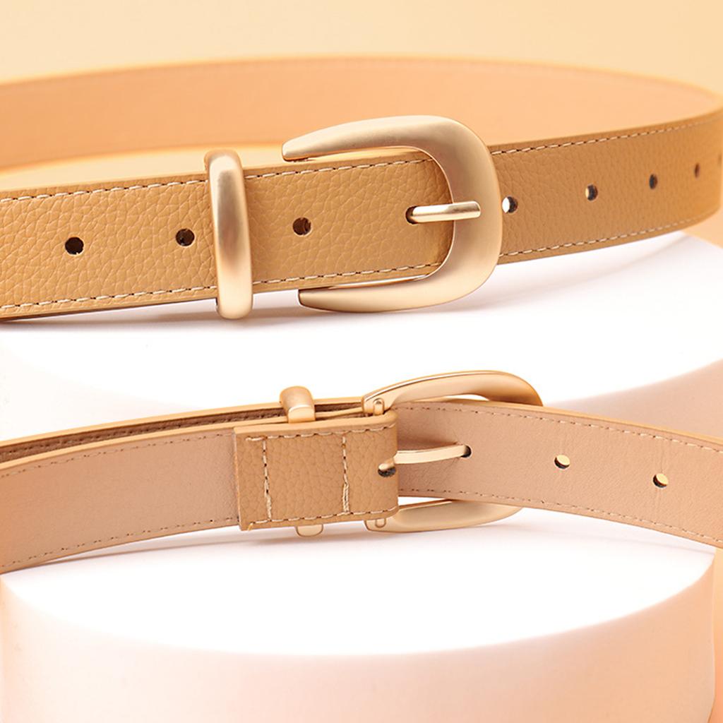 Fashionable Adjustable Jeans Belt For Women Durable Faux Leather with Gold Buckles Everyday Styling