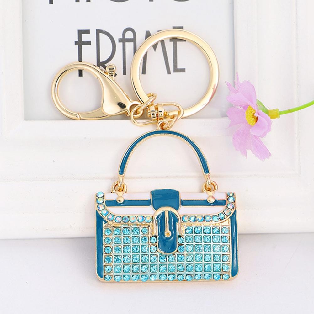 Fashion Small BaG Shape Alloy Plating Women Keychain Jewelry Gift (CHY-5287 Black)