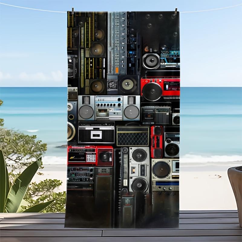 Hip Hop Radio Design Towel Soft Large Wrap for Men Women Summer Holiday Accessories