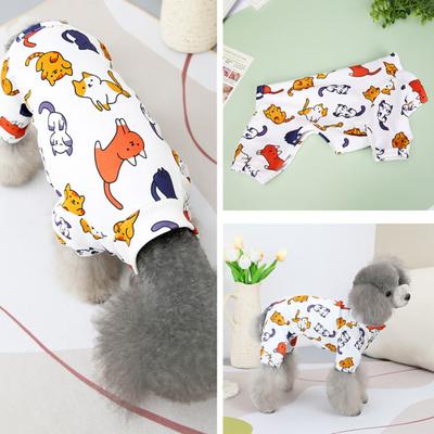 Dog Romper Cartoon Animal Pattern Short Sleeve Fashion Spring Summer Pet Dog Jumpsuit for Indoor