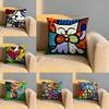 BBrittoS Art Design Cushion Cover Soft Reversible  Durable Pillow Cover  MultiScene Use for Home  Car Daily Comfort