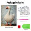 This white goose pearl painting kit features 5D pearls and a mosaic art style. designed for elegant home wall decoration.