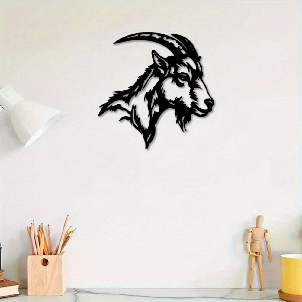 Metal Goat Head Wall Art Long Horns Farmhouse Decor Gift Rustic Home Carnival Birthday