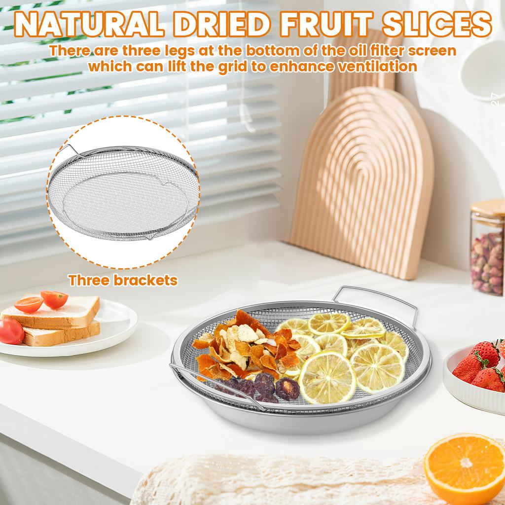 2Pcs/Set Stainless Steel French Fries Basket with Handle Food Skimmer Oil Filter Snack Tray Cooking Strainer Plate Kitchen