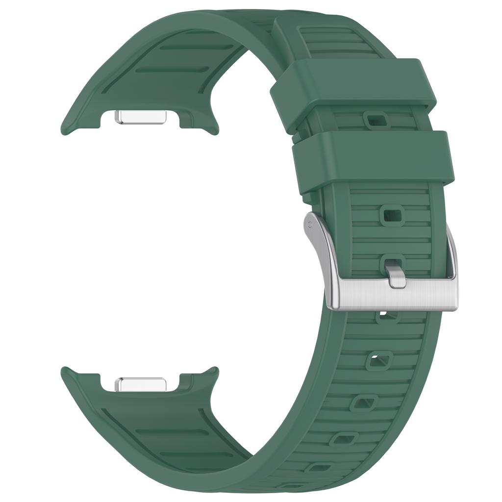 Silicone Watch Band for Samsung Galaxy Watch8 Classic 46mm/Watch8 44mm/40mm Steel Buckle Striped Strap