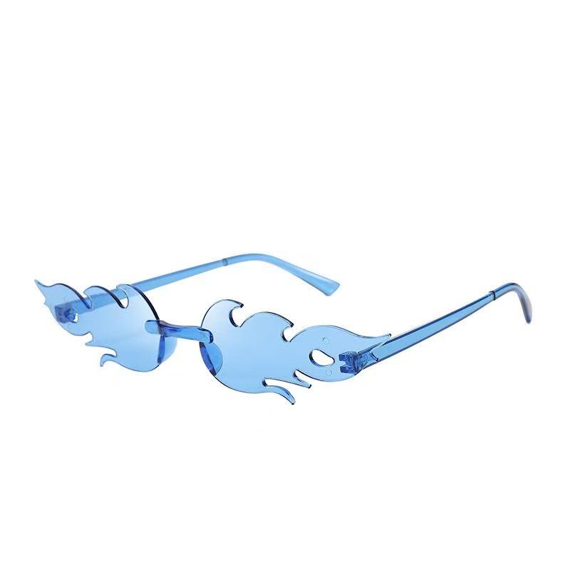 Flame Sunglasses - Trendy Frameless UV Protection Candy Color Shades for Dance Parties