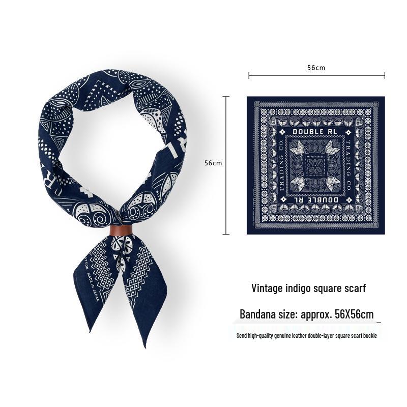 

Мужская ретро бандана японского индиго: Модный шелковый шарф для уличных танцев и хип-хопа
