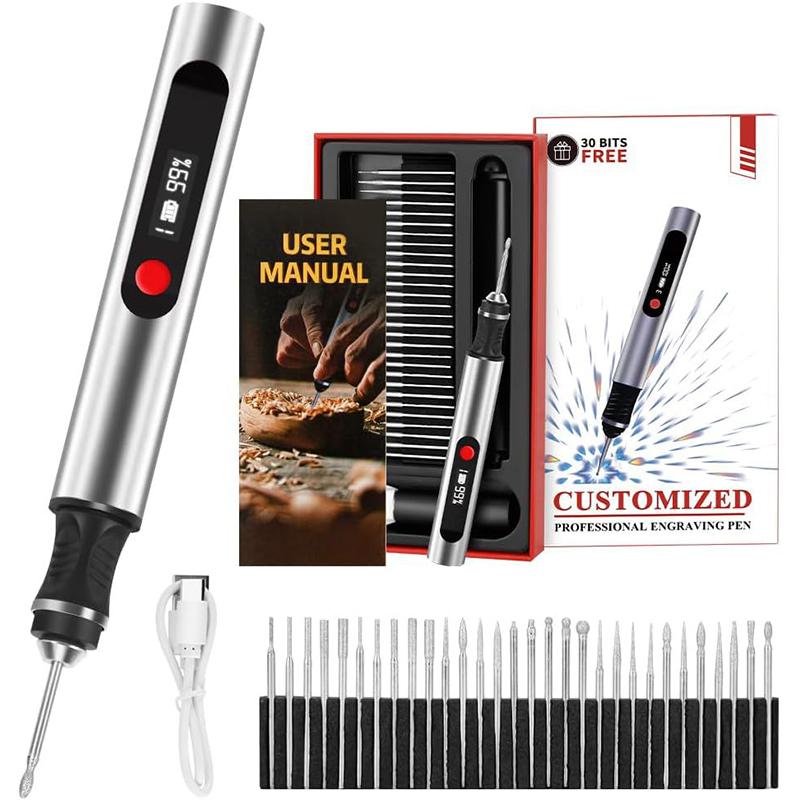 Kit de Stylo de Gravure Électrique Portable Mini Outil Rotatif Sans Fil USB Stylo de Gravure Multifonctionnel Pierre Bois Métal Outils Manuels DIY