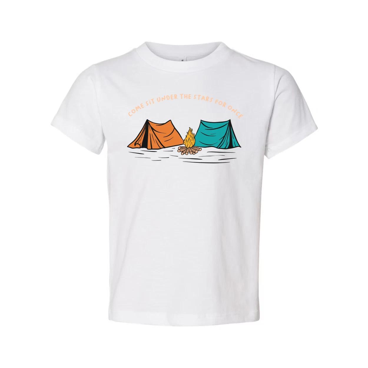 

Unisex Outdoor Camping Tee With Tents And Campfire L
