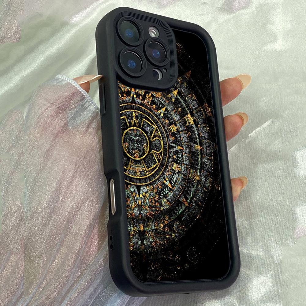 

JT15 Телефон с древним искусством для iPhone 17 16 Pro Max Samsung S26 S25 Ultra A17 A16 A26 A06 A07 Xiaomi 15T Redmi Note 14 Pro Plus Мягкий чехол-бампер из ТПУ for iPhone 5/5s чёрный