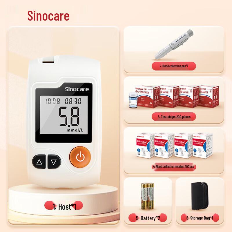 Умный глюкометр Sinocare GA-3, набор