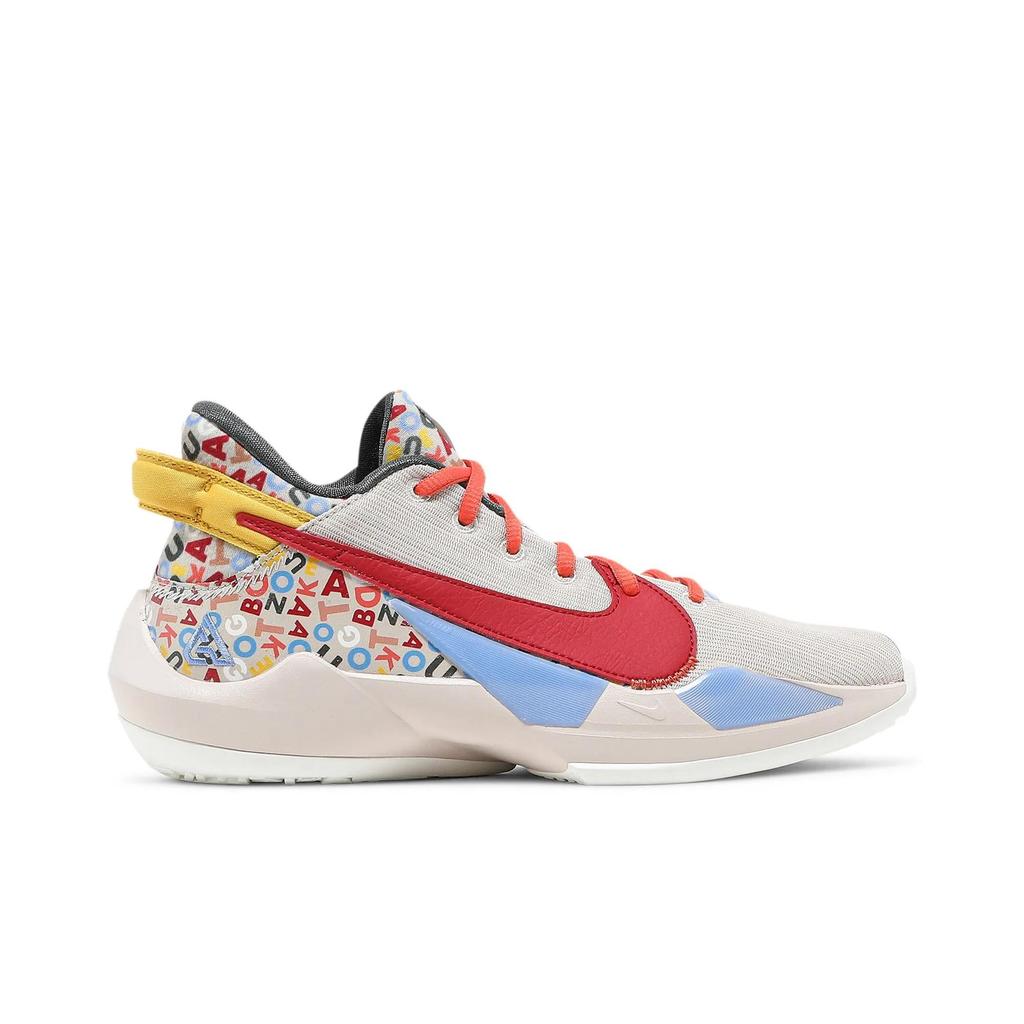 Nike Zoom Freak 2 Grade School 'Letter Bro' (Unisex) Desert Sand / Sail / Camellia / Gym Red Kids' Basketball Shoes DH3152 001