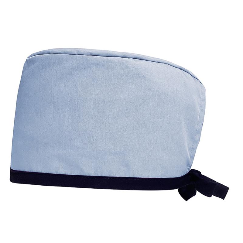 

1 шт. хирургическая шапочка из хлопка, мягкая рабочая форма, салон красоты, однотонная медицинская шапочка, регулируемая начесная шляпа небесно-голубой