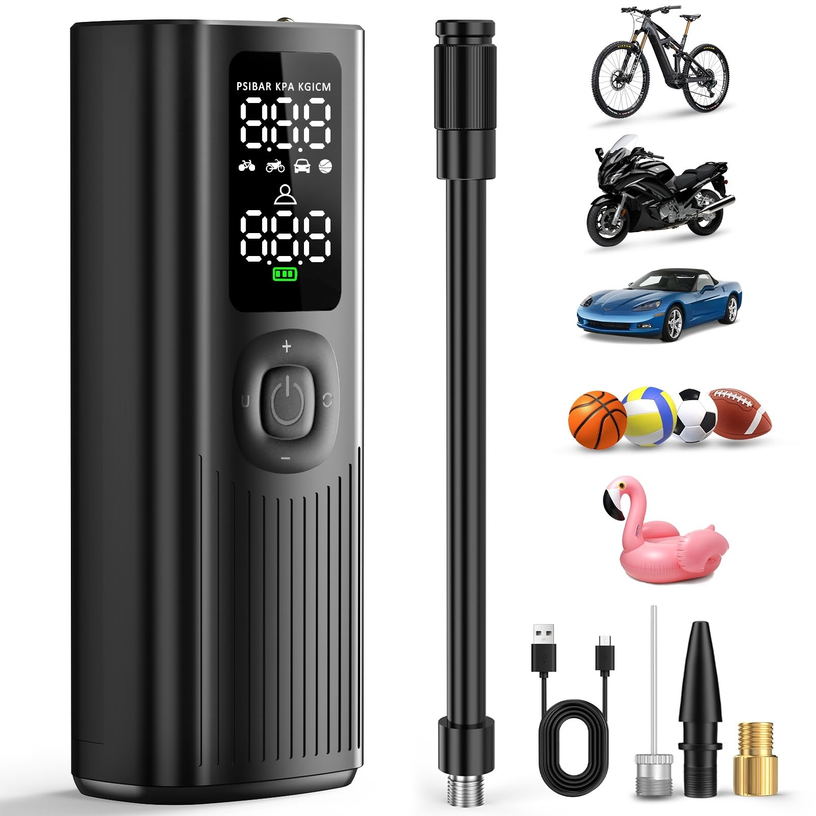 

Портативный беспроводной компрессор для шин для автомобилей и настраиваемый автоматический воздушный Максимальное давление 150 Многофункциональный электрический воздушный компрессор для и