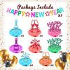 TaoBary 17 Pcs Happy New Year Banner and Hanging Swirl Streamer Glitter 2026 Eve Party Supplies Colorful New Years Decorations for Ceiling Wall