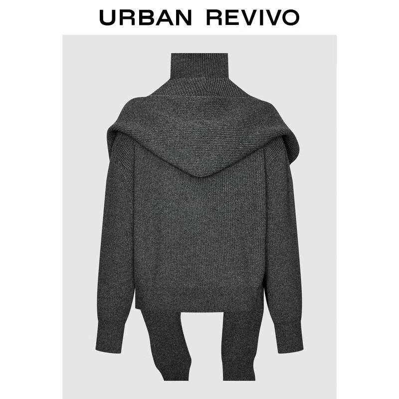 

Женский вязаный кардиган с шалевым воротником и застежкой-молнией до середины XS