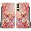 Handmade PU Leather Flip Case for Samsung Galaxy A25 (SM-A256E/A256B)- Anti-Slip Shockproof Cover with Wrist Strap & Heart/Rose Cat Designs