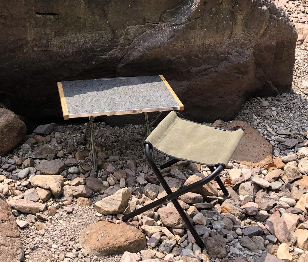 CAMPING MOON T-370 Stainless Steel Embossed Fire Table with Storage Bag