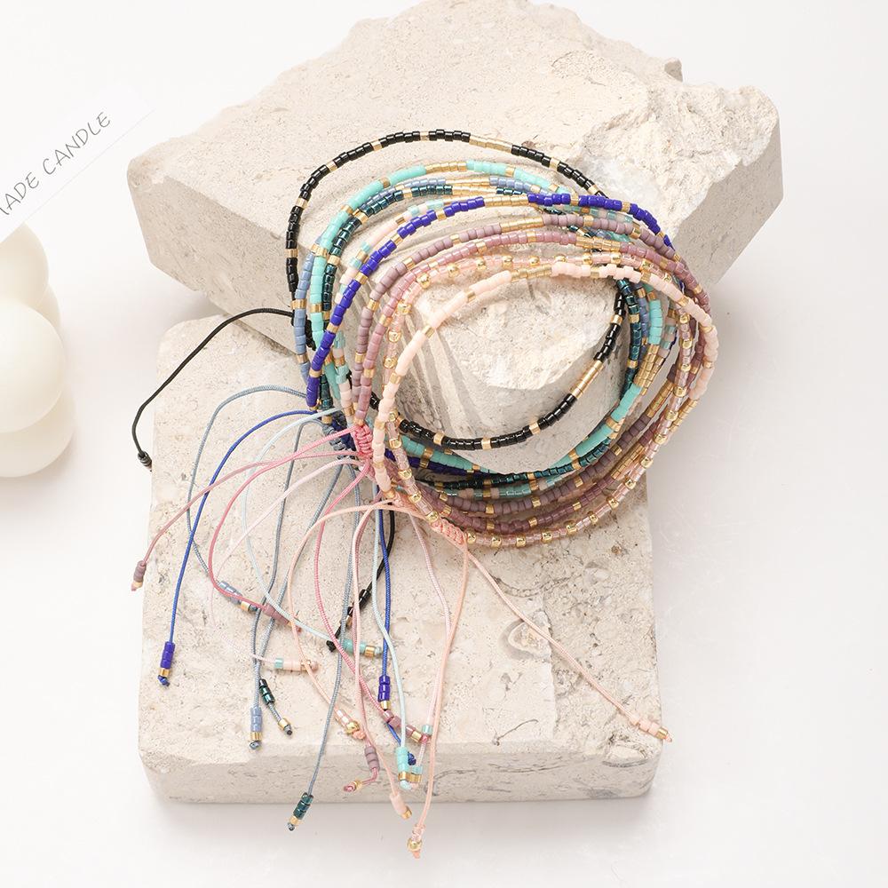 

Модные ювелирные изделия в богемном стиле Миюки, красочный браслет из рисовых бусин, браслет ручной работы из бисера, очень тонкий женский браслет