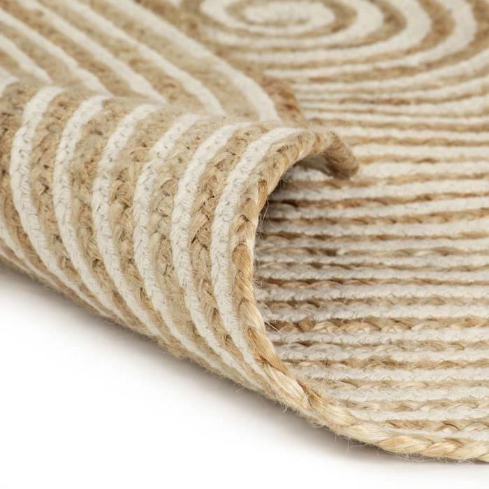 Tapis - vidaXL - Jute - Design de spirale - 120 cm - Fait à la main - Moderne