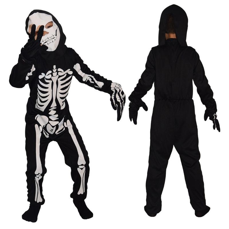 Skull Childrens Print Jumpsuit Horror Theme Skeleton Cos Halloween Set Clothes