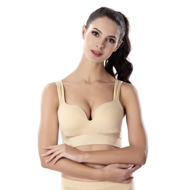 

Женский активный бюстгальтер без косточек, мягкий бюстгальтер без косточек, разглаживающий бюстгальтер пуш-ап, бесшовное нижнее белье, беспроводные бюстгальтеры с широкими бретелями XL