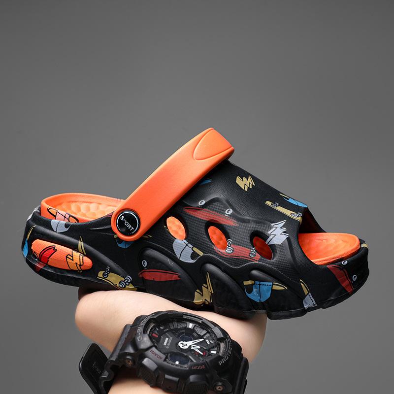 2025 Kids' Summer Sandals Non-Slip Soft Sole Chunky Slides for Boys Girls Breathable Outdoor Beach Shoes Thick Cushioned Soles