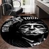 1PC Scar-face: World Is Yours Round Rug, Non-slip Chair Mat, Home Decor, Circle Carpet Perfect for Office, Bedroom, Living Room,Christmas gift