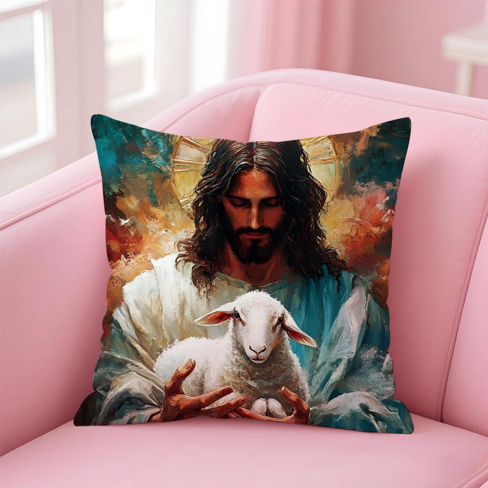 The Lamb Of God Cushion Cover Linen Cushion Cover Soft Decorative Case For Sofa Home Decor
