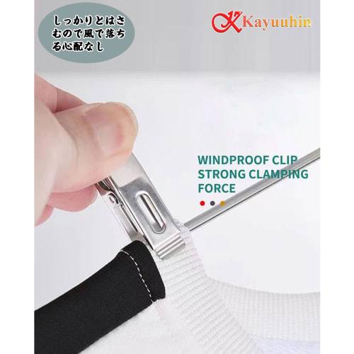 Kayuuhin Clothespins, Stainless Steel, Strong, Non-Slip, Rust-Resistant, for Clothes Drying, Pants, and Hangers (Silver, 40 Pieces, 5cm)