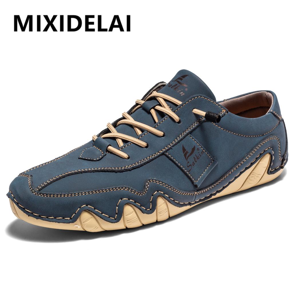 Neue Herren Flache Freizeitschuhe Handgefertigt PU-Leder Bequeme Slipper Outdoor Herrenschuhe Atmungsaktive Herren Mokassins Herren Sneaker