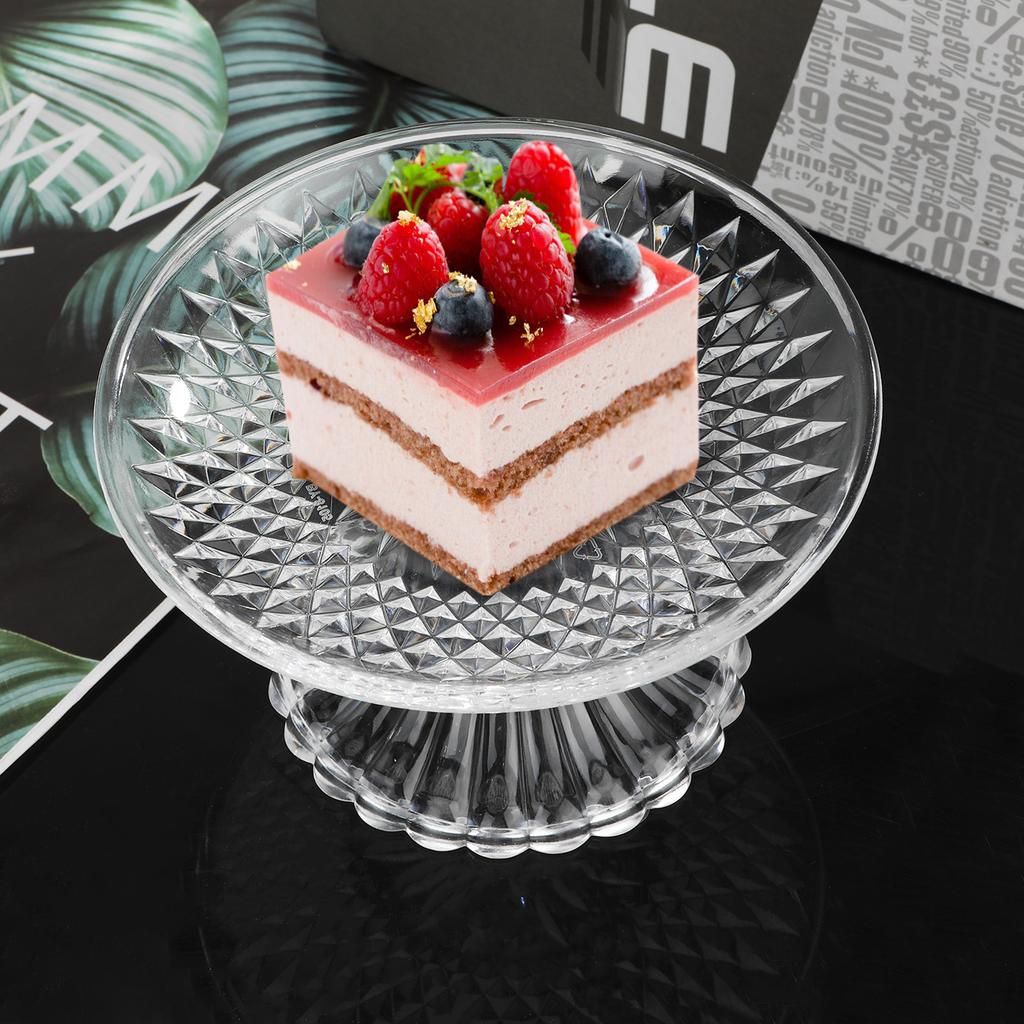 Acrylic Clear Serving Plates Fruit Dessert Salad Tray Cupcake Display Stand Round Dinner Plate Dinner Plate Kitchen Supplies