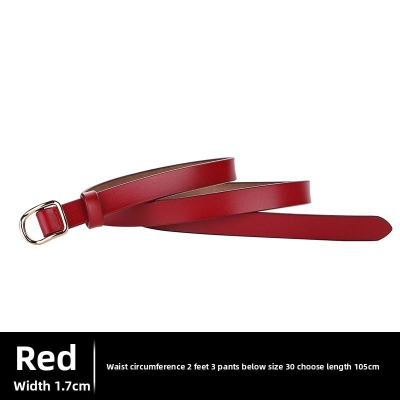 Female Leather Waist Belt With Painless Buckle And Twolayer Cowhide Material For Trendy Daily Use